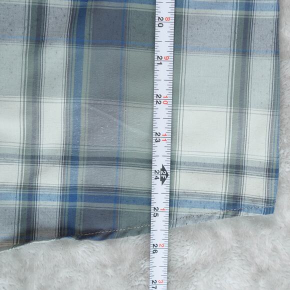 Kuhl Elixir Tapered Fit Short Sleeve Button Up Blue Green Plaid Shirt Mens L - Picture 5 of 16